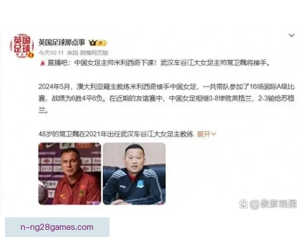 米利西奇执掌中国女足展望未来挑战与发展新篇章